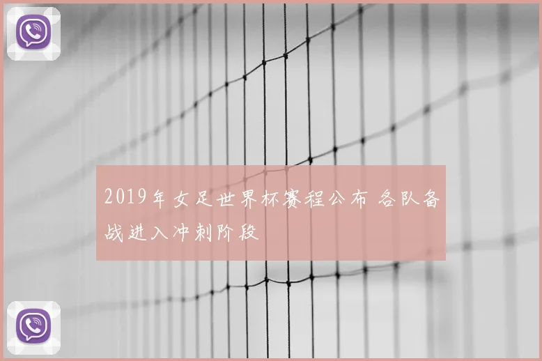 2019年女足世界杯赛程公布 各队备战进入冲刺阶段